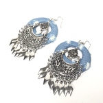 大ぶりデニム  シルバーピアス