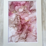 送料無料　ＳＡＬＥPrairie  アルコールインクアート　原画　pink nuance