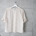 【7/24♡新入荷】リバティ＊五分袖リボンブラウス （11号)
