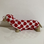 犬服　レインコート　赤りんご柄　S サイズ