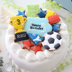 アイシングクッキー　サッカー少年必勝部活優勝カップセット　☆彡　誕生日ケーキ飾りデコレーションバースデー名入れギフト