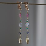 eftirminnilegur dagur earring：ビアクォーツ×ラピスラズリ×ラブラドライト×ロードライトガーネット　天然石ピアス・イヤリング