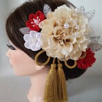 成人式.結婚式、和装髪飾り、振袖、つまみ細工、卒業式、髪飾り