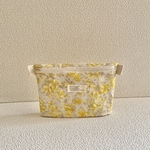黄色い花の折りマチファスナーポーチ