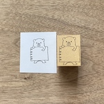 【くまさんとノート】イラストはんこ　3×4cm　ラバースタンプ