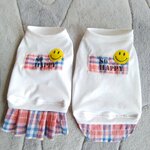 犬服！Msize！ニコちゃん！チェックスカート