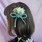 浴衣用ヘアアクセサリー　リボン　ライトブルー　浴衣　髪飾り　和装　
