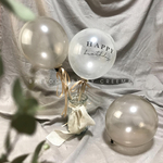風船3個 (スティックオプション購入可)【ニュアンスカラーブルー Happybirthdaytoyou ハッピーバースデー 誕生日 バルーン風船セット( 誕生日・お家スタジオ)】