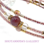 ［再販9］湘南海岸からの贈り物🎁　ルビー　3連　ワイヤー　ブレスレッド　誕生石　#minne_new  #ルビー　#天然石　くすみピンク