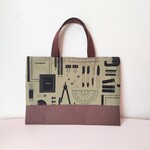 文房具柄のミニレッスンバッグ☆カーキ☆