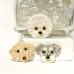 【 オーダー 】ビションフリーゼ ミニチュアシュナウザー ミニチュアフント 犬刺繍ブローチ ハンドメイド kagisippo7  うちの子オーダー うちの子グッズ