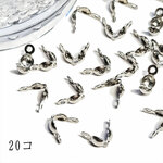 ダルマカン ステンレス 20個  8mm x 4mm つぶし玉 穴 1.2mm ◇ シルバー  KET00001-SL