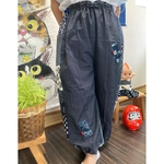 木綿　絣色々パンツ　　　　古布リメイク