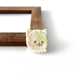猫の刺繍ブローチ【あわあわライムサワー】