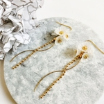 ＊一粒パールのゴールドチャーム＊ピアス・イヤリング