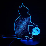 ☆猫と星空と月 光る16色 LEDルームライト リモコン フロアライト