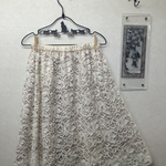 コード刺繍入りレースの軽やかギャザースカート＊総ゴム