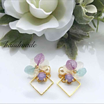 送料無料 紫陽花の笑顔ピアス♡ノンホール