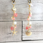 ガラスのピンク珊瑚★スマホピアス