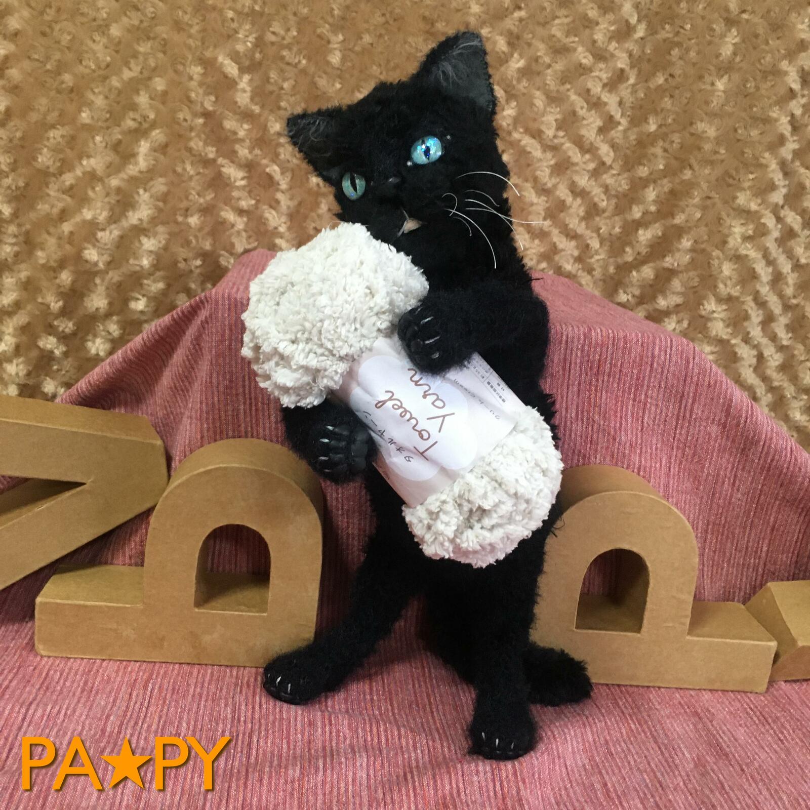 バブーシュカの黒猫さんのあみぐるみ Yahoo!オークション - 【ふわ村 オリジナル作品 あみぐるみ】黒
