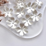 6pcs  [マットシルバー] メタルフラワー 花座 チャーム[中央穴] m403