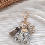 贅沢𓇬𓂂𓈒刺繍リボンチャーム♡gray・gold