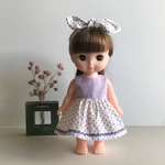 メルちゃん服　ソランちゃん服(パープルドットワンピース) メルちゃん　ソランちゃん