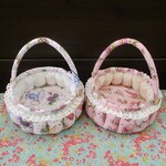 《hr-……様ご依頼品》パフの小物入れセット（USAコットン・花柄）