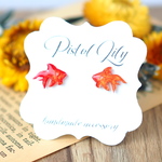 No.46618 金魚 夏祭り シンプル 樹脂ピアス アレルギー対応 made by PISTOL LILY