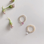 glass drop ring（clear/pink）