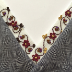 綿麻    花刺繍半襟