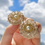 花火　ピアス/イヤリング-シャンパンゴールド