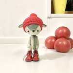 s様ご注文品『赤ニット帽のワンコぬいぐるちゃん♪』