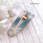 くすみBlue grayのヘアクリップ　パステルフラワー　ギフト　誕生日プレゼント　バースデープレゼント　花　フラワー　