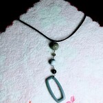 ¨*•.夏•*涼しげ•*¨グレー系ビーズリンク**.ロングネックレス•*¨*¨*•..+゜*～♪
