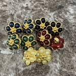 ボタン 手染め 約12mm 10個 フラワーモチーフ お花 お花ボタン