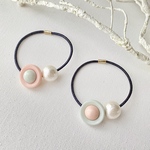 カボション×コットンパール ヘアゴム