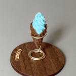 ミニチュア　ソフトクリーム　チョコ×ミント
