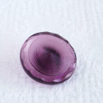 (2個) ヴィンテージガラスボタン　チェコ製　18mm　透明パープル　
