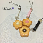 お花型・チョコぷっくりクッキーのストラップ❤︎