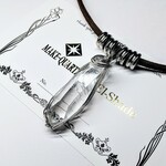 アクセ選択》天然水晶ポイント　ネックレス･スエード紐ペンダント・バッグチャーム　金属アレルギー対応【El-Shade】
