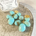 2pcs★charm・glossy turquoise（プレート付きチャーム）