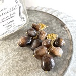 2pcs★charm・glossy grayish brown（プレート付きチャーム）