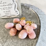 2pcs★charm・glossy dusty pink（プレート付きチャーム）