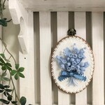 フレームレースフラワー スズラン 青 刺繍枠