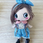 イーマリーちゃんサイズ　チェックのピンク襟トップス