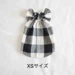 [犬服] XSサイズ 完成品 チワワ　　　　　　　　　　　ブロックチェック キャミソール ワンピース 背中開き バックオープン