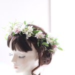 【受注製作】【再販】ライラックとグリーンのナチュラル花冠  ヘア飾り