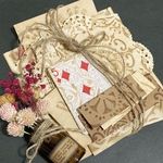 ☆お洒落な模様染め☆F 珈琲染め　コラージュ　ラッピング