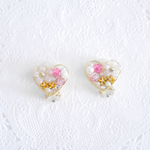 《送料無料》お花畑ハートイヤリング/ピアス
